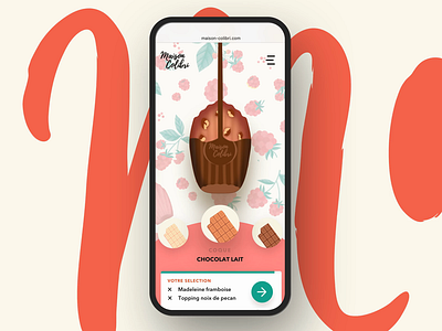 Mobile shell-shaped cookie configurator animated art direction configurator mobile ui ux vintage yummy