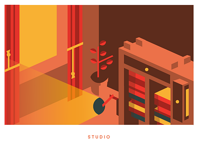 05 - Studio artwork design flat gradient illustration interior studio