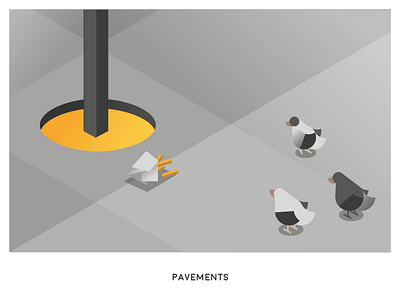 06 - Pavements artwork design flat fries gradient illustration pigeon