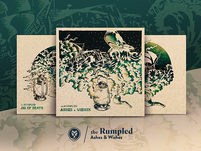 09 - The Rumpled / Ashes & Wishes Artworks art direction artwork brand identity drawing illustration pencil photoshop sea ship visual whales