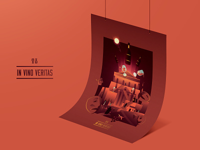 10 - In Vino Veritas / Vector Artwork art direction artwork contest design gradient illustration mockup mountain vector wine