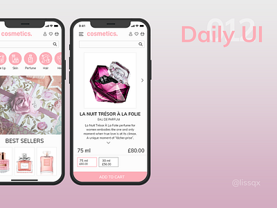 e-commerce shop (single Item) | Daily UI 012 cosmetic dailyui12 dailyuichallenge design e commerce illustration perfume typography ui userinterface