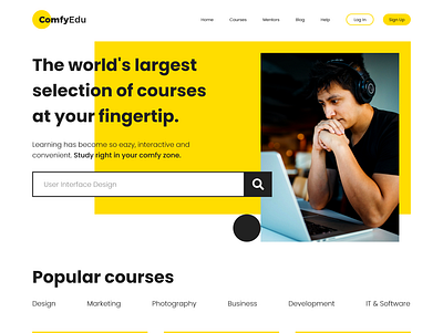 E-Learning Platform Landing Page graphic design landing page ui user interface website