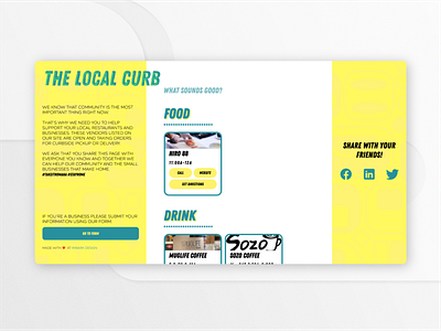 The Local Curb card communitysite illustrator supportlocal ui ux webdesign webflow xd