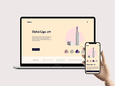 Delvé beauty blush design ecommerce fashion figma lipstick makeup pink ui webdesign webdesignagency webflow