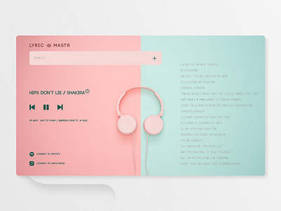 Lyric Mastr | Web App Concept