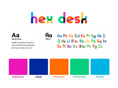 Hex Desk Identity branding bright classroom design fun geometric grade school identity illustration kids logo play playful school shapes typography vector