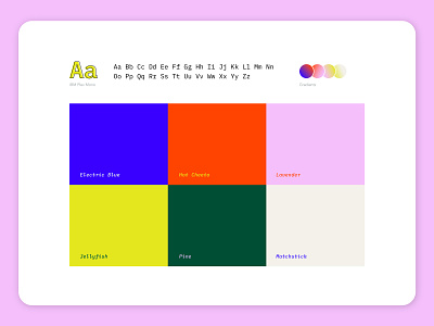 Thesis Color Palette brand branding bright bright blue colors design electric yellow fun gradient graphic identity lavender matchstick modern orange pine play shapes typography vibes