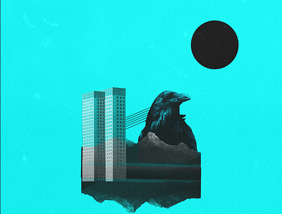 Crow's nest collage digital art digital collage illustration