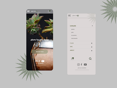 Plant shop responsive design concept mobile responsive design ui