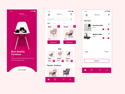 Furniture app UI ecommerce mobile product design ui ui design