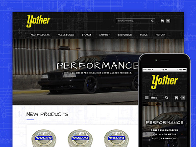 Yother Website auto automotive blueprint ecommerce parts store volusion website