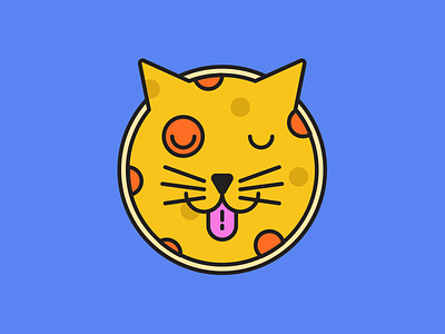 Pizza Cat Loves You! cat icon illustration pizza