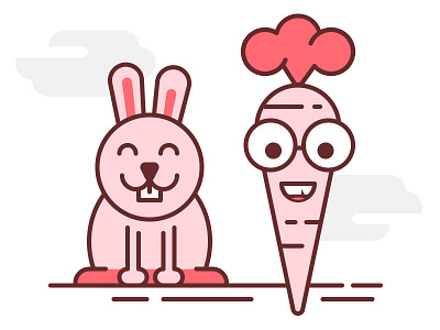 Best Friends Forever bunny carrot cartoon illustration rabbit vegetable
