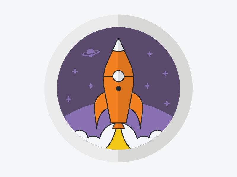 Community Badge illustration spaceship badge