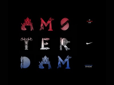 Northern European Retail Landscape for Nike: Amsterdam Typeface branding design illustration lettering logo type typography