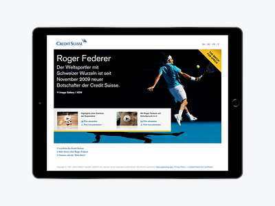 Credit Suisse — Roger Federer "Match for Africa" credit suisse dctrl development roger federer swiss switzerland ui ux webdesign website zurich