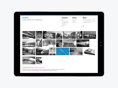 planb Architecture — Landingpage architecture architecture website clean dctrl design development swiss switzerland ui ux webdesign website zurich