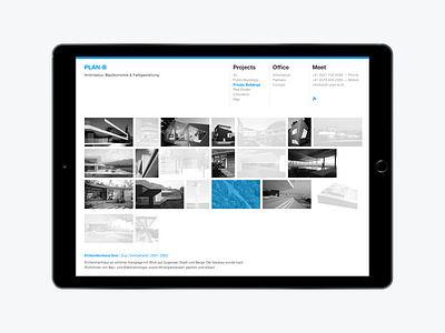 planb Architecture — Landingpage architecture architecture website clean dctrl design development swiss switzerland ui ux webdesign website zurich