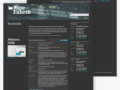 Website Rote Fabrik - Technic culture dctrl design development music rote fabrik swiss switzerland ui ux webdesign website zurich
