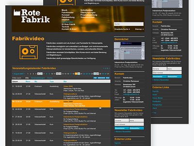 Website Rote Fabrik - Video cms development culture dctrl design development rote fabrik swiss switzerland ui ux webdesign website zurich