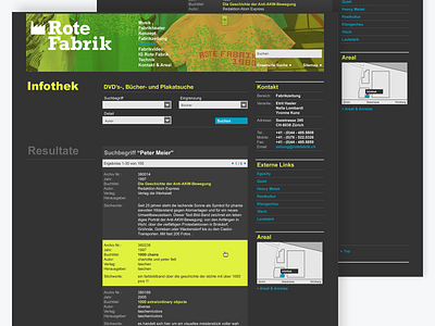 Website Rote Fabrik - Library culture dctrl design development library swiss switzerland ui ux webdesign website zurich