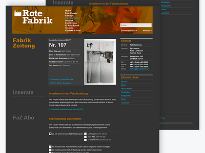 Website Rote Fabrik - Newspaper culture dctrl design development newspaper swiss switzerland ui ux webdesign website zurich