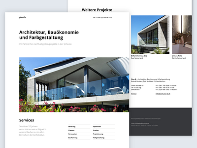 Website Architecture Studio "Plan.B" architecture dctrl design development swiss switzerland ui ux webdesign website wordpress zurich