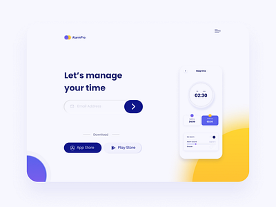 Alarm App Landing Page