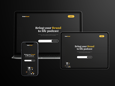 Podcast Landing Page adobe adobe xd audio branding design home page landing page mobile podcast podcasting signup ui uiux ux web website