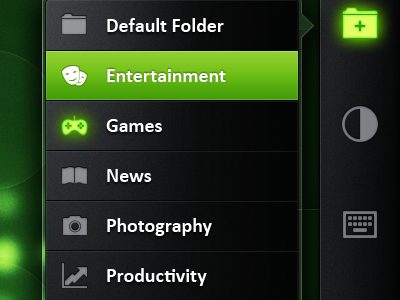 EXOmenu: Green Variant Edition gui menu the skins factory ui user interface design ux