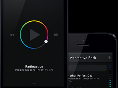 Playlist Music Player 03 app gui iphone mobile music player the skins factory ui user interface design ux