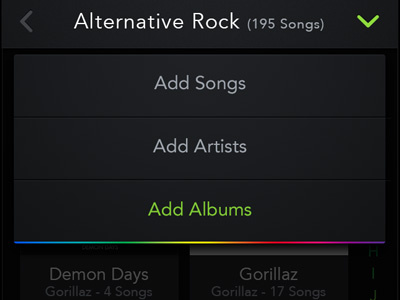 Add Music Selections app gui iphone mobile music player the skins factory ui user interface design ux