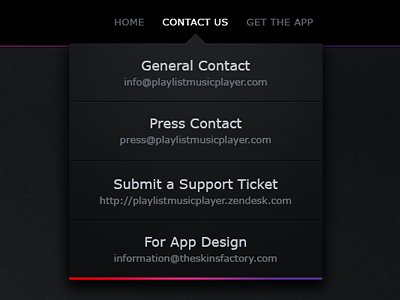 Playlist Music Player Website Drop Down Menu menu ui ui design ux ux design
