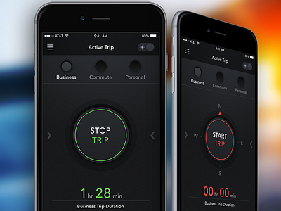 Mileage Tracker App: Night Version app design designer mobile ui ui design user interface ux ux design