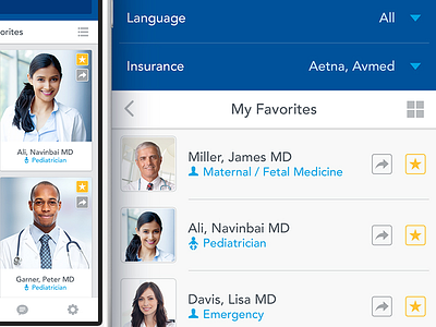 Broward Health Mobile UI + UX Design: Physican's Directory design florida ios mobile ui ui design ui designer ux ux design ux designer