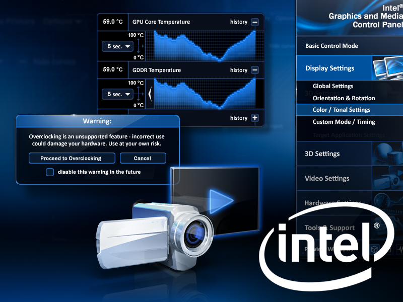 how o configue intel graphics and media control panel