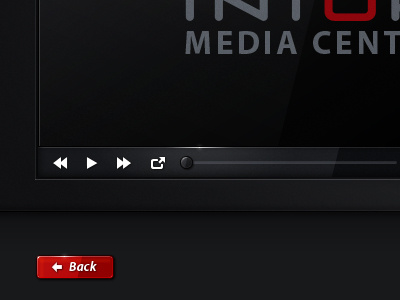 Infor Media Player black glass glints red shiny things