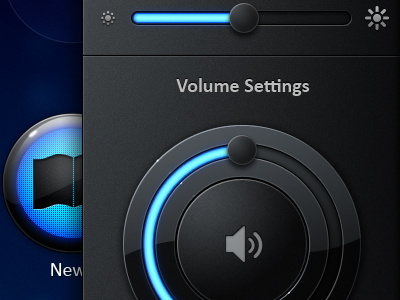 Volume black blue exopc slider touchscreen ui volume
