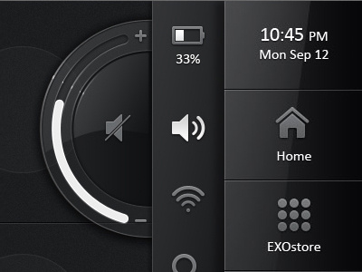 Volume Comp black blue comp exopc slider touchscreen ui user interface design volume