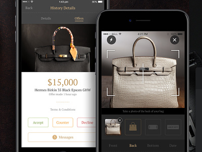 Luxury Reseller iOS App Design app. ios mobile ui ui design ux ux design