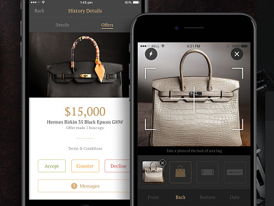 Luxury Reseller iOS App Design