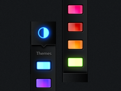 Theme Toolbar black blue design exopc green gui icon orange pink. purple red the skins factory touchscreen ui user interface user interface design