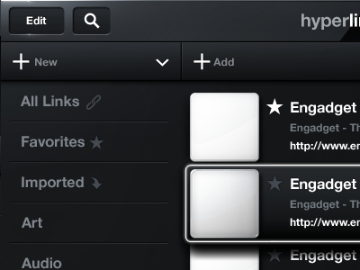 Hyperlinks Comp 3 - Interaction Work on Drag Layer black design gui icon ipad the skins factory touchscreen ui user interface user interface design