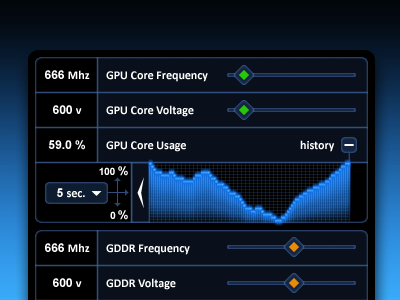 Intel Graphics Control Panel Module 01 black blue gui holographic intel interaction design the skins factory ui user interface design ux