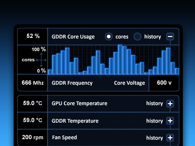 Intel Graphics Control Panel Module 02 black blue gui holographic intel interaction design the skins factory ui user interface design ux