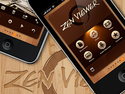 Zen Viewer for iPhone brown interface ios iphone mobile ui the skins factory ui