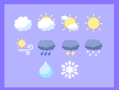 Weather Icons clouds cute art design icon illustration pastel weather weather icon web