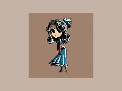 Pixel Girl In A Blue Skirt character art cute cute art illustration pixel pixel art pixel game art pixel girl pixel graphics pixel illustration pixelart