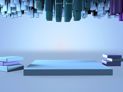 3d Rendering Product Placement Podium with Geometric Background